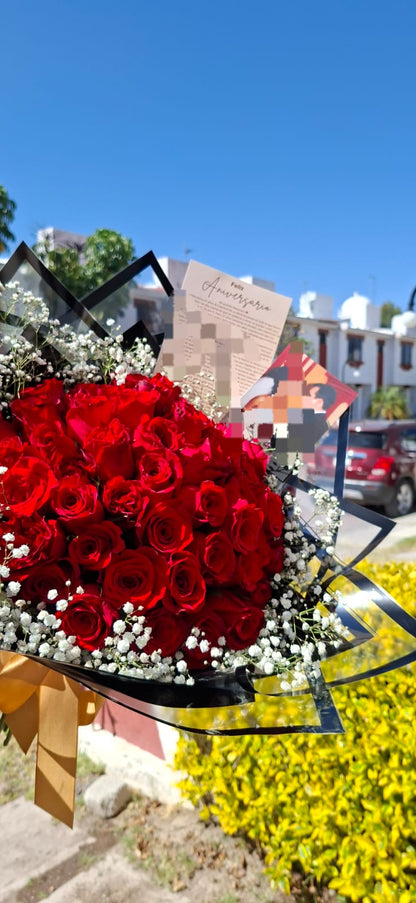 RAMO Premium 50 rosas rojas
